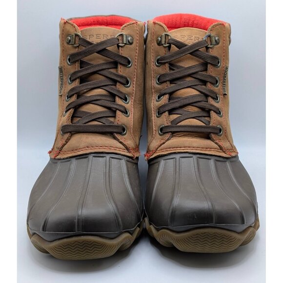 Sperry Top-Sider Boots Mens Size 8 Brown Waterproof Duck Lace Up Winter Lined - Picture 3 of 7
